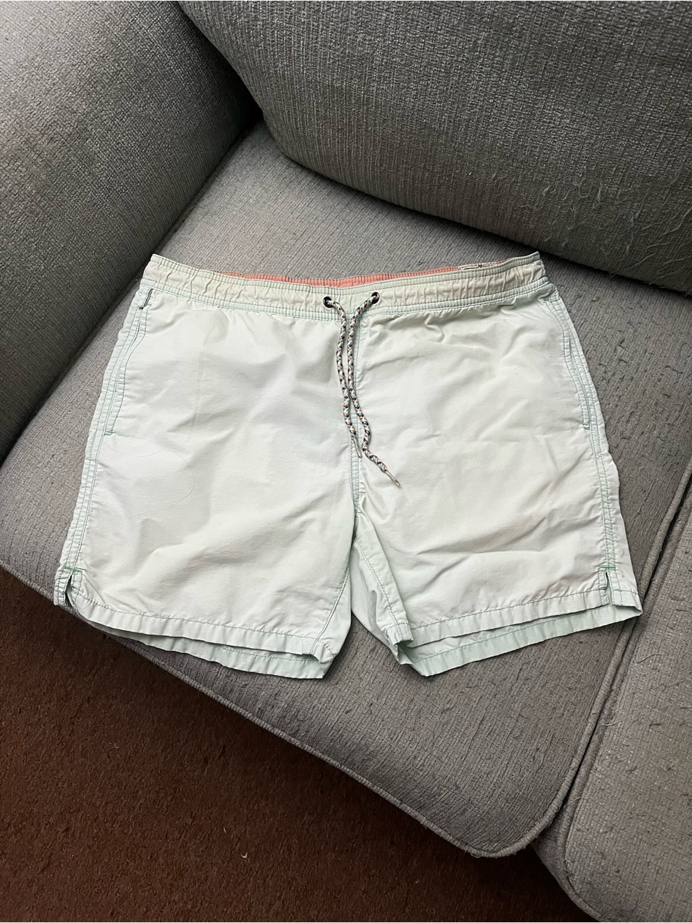 Tom Tailor Denim Men L Green Quick Dry Elastic Waist Swim Trunks Shorts Resort